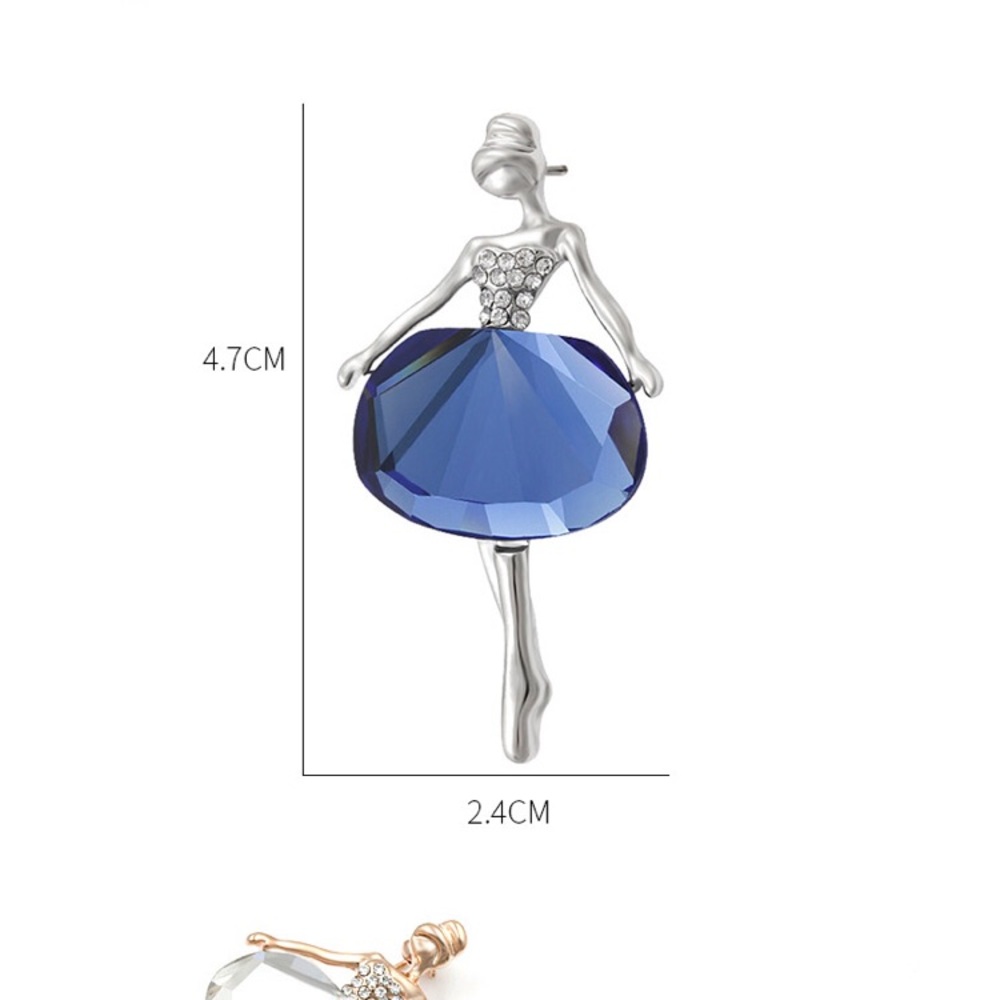 ‼️5 for $25 SALE‼️ Mini Ballerina RhinestoneBrooch - Picture 7 of 8